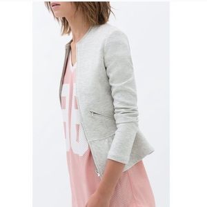 Zara trafaluc peplum zip sweater size small